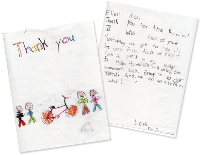 Thank you letters to Miss Kiss