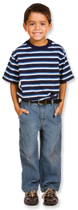 Boy standing with hands in his jeans pockets